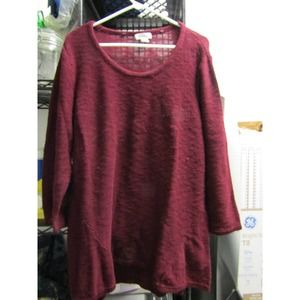 🤯 Style & Co Maroon Long Sleeve Pull Over Sweater Size 2XL